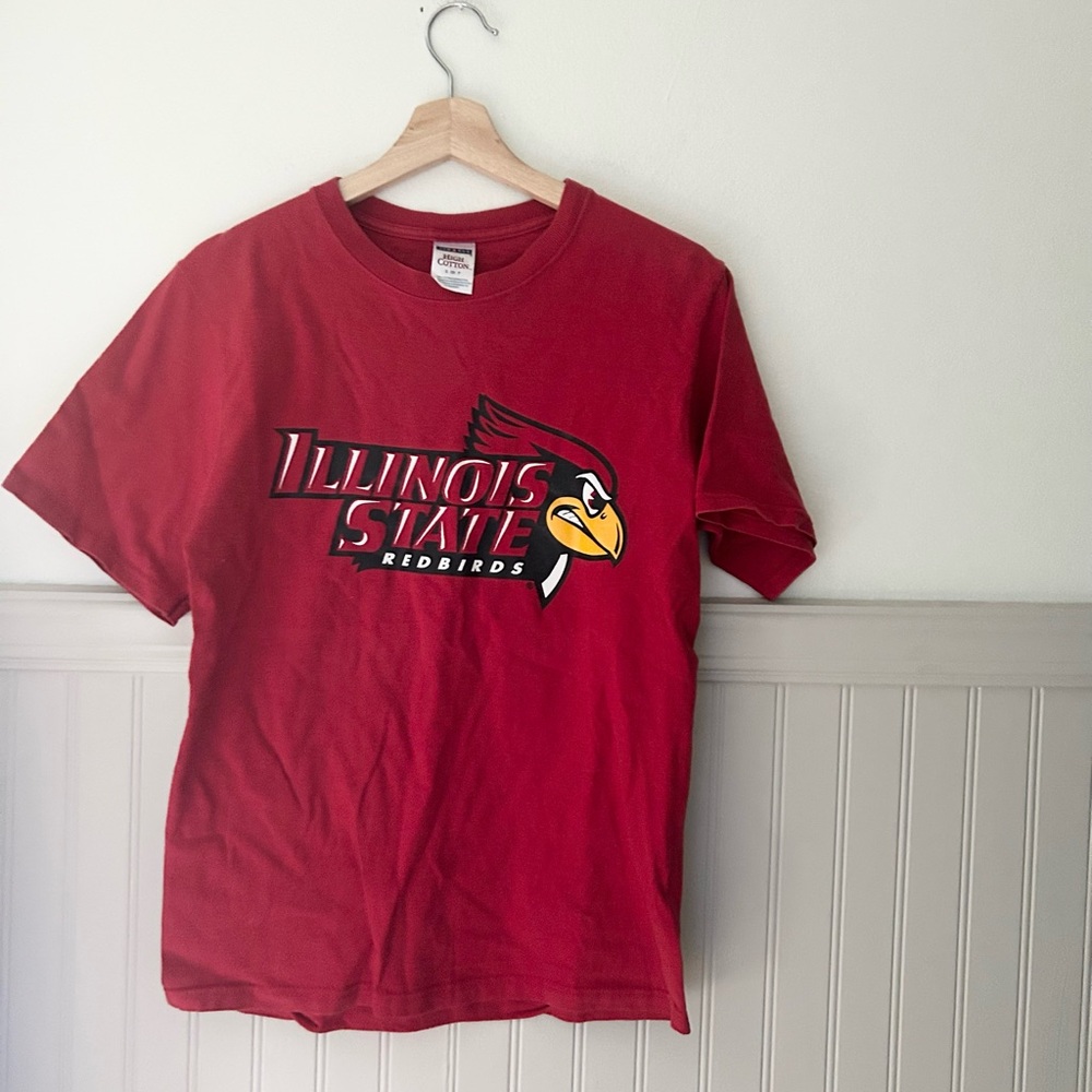 Jerzees Men’s Small Illinois State Redbirds High Cotton Red T-Shirt